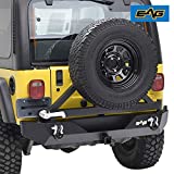 EAG Steel Rear Bumper with Tire Carrier Fit for 87-06 Wrangler TJ YJ