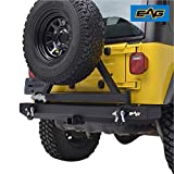 EAG Classic Rear Bumper with Tire Carrier and Hitch Receiver Fit for 87-06 Wrangler TJ YJ