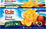 Dole Yellow Cling Diced Peaches - 12 CT- 4oz cups