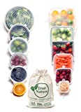 True Nature Silicone Stretch Food Covers 12-Pk - 100% Platinum-Cured Food Grade Silicon, BPA-Free - Flexible, Reusable, Durable & Expandable - Sustainable Bowl Lids / Microwave, Oven & Dishwasher Safe