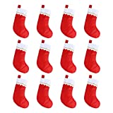 CCINEE 12pcs Red Felt Christmas Stockings 15" Party Favors Stockings for Xmas Decoration