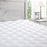 ExceptionalSheets Pillowtop Mattress Topper with Fitted Skirt - Extra Plush Mattress Pad Found in Marriott Hotels - Removable Pillowtop Mattress Pad - Made in The USA - California King Size