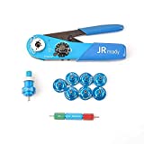 JRready ST2060 M22520 2 01 Indent Crimper Kit YJQ W1A 615717 Aviation Crimp Tool and 7 Positioner and G125 Gauge for Solid Barrel Contact of Miniature Connector in Electronic Systems 20 32awg