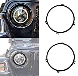 Black 7'' Headlight Retaining Ring Headlamp Bezel for Wrangler TJ 97-06