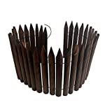 Worth Garden Wooden Short Fence Edging Burnt Wood Finish Outdoor Garden Lawn Landscape Edging Flexible Decorative Border Tree Fence - Spring Garden & Yard Maintenance - 11.8'' H x 42'' L - K624A00