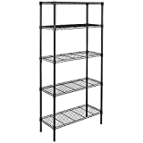 Amazon Basics 5-Shelf Adjustable, Heavy Duty Storage Shelving Unit (350 lbs loading capacity per shelf), Steel Organizer Wire Rack, Black (36L x 14W x 72H)