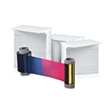 Fargo 250 Print YMCKO Ribbon w/Cleaning Roller for DTC1000 and DTC1250e (45000) and 300 AlphaCard Premium Blank PVC Cards Bundle