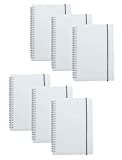 Yansanido 6pcs Blank Notebook Spiral Notebooks Journals Notebooks Planner 5.7" x 8.3" (A5)160 Pages (80 Sheets) Thick Blank Paper with Clear Plastic Hard Cover (A5 5.7" x 8.3"- Blank 6pcs)