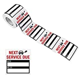 150 PCS Oil Change Auto Maintenance Service Due Reminder Stickers Labels in Roll with Perforation Line(Each Measures 2 X 2inch, Black)
