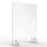 Adir Guard Plexiglass Sneeze Guard Shield for Counter, Restaurant, Salon and Business Use, Vertical Free-Standing Protector, Heavy Duty Clear Acrylic, Reusable and Durable - 24 inch x 32 inch
