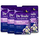 Dr Teal's Pure Epsom Salt, Melatonin Sleep Soak with Essential Oil Blend, 3 lb (Pack of 4)