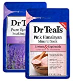 Dr Teal's Epsom Salt Bath Combo Pack (6 lbs Total), Soothe & Sleep with Lavender, and Restore & Replenish with Pink Himalayan