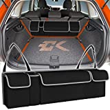 CK Formula Front or Rear Hanging Backseat Organizers - Black Grey Trim, Extra Storage Space Saving with 4 Compartments for Car, Truck, SUV, Van, Auto Interior Accessories, 1 Piece