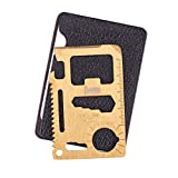 Cool Unusual Gadgets Gifts for Men 11-in-1 Wallet Multitool Tool All in One EDC tools (GOLD 11-in-one)