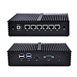 Qotom-Q555G6-S05 Qotom Mini PC Intel Core i5 7200U Industrial Micro PC Barebone System Dual Core Desktop Small Computer with 6 Gigabit Ethernet NIC