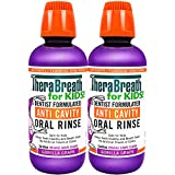TheraBreath for Kids Dentist Formulated Anti-Cavity Oral Rinse, Organic Gorilla Grape, 16 Ounce (Pack Of 2)