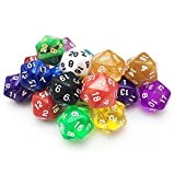 SmartDealsPro 10 Pack of Random Color D20 Polyhedral Dice for DND RPG MTG Table Games