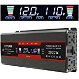 Cantonape 1000W/2000W(Peak) Car Power Inverter DC 12V to 110V AC Converter with LCD Display Dual AC Outlets and Dual USB Car Charger for Car Home Laptop Truck