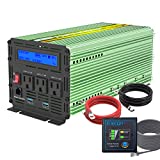Edecoa 2000W Power Inverter 12V DC to 110V AC Power Converter with Remote Controller with USB