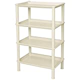 Ranmok 4-Tier Plastic Storage Rack for Kitchen,Laundry Room,Bathroom Rectangle Khaki