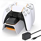 PS5 Controller Charger Station, Upgraded Fast Charging AC Adapter, Safety Chip Protection, Dualsense Charging Station with LED Indicator for Dual Playstation 5 Controllers