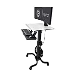 Ergotron – WorkFit-C Dual Sit-Stand Workstation – for Mobile Computing – Black and Grey