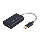 USB-C Microphone Adapter, CableCreation Type C External Stereo Sound Card with 3.5 mm Audio Jack Compatible with Windows, MacBook Pro, iPad Pro 2020, S20 S21 Ultra, Note 9 10, OnePlus 8, Black