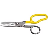 Klein Tools 2100-8 Scissors, Electrician Free Fall Snips, Stainless Steel Cut 19 and 23 AWG Electrical Communication Wire, Cable and Cordage