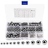 Titoe 610 Pcs Precision Bearing Steel Ball Assortment Loose Bicycle Bearing Balls 3/32” 1/8" 5/32" 3/16" 7/32" 1/4" 9/32” 5/16” 11/32” 3/8” and 13/32” with Storage Box