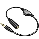 PChero 3.5mm Male to Female Stereo Audio Extension Adapter Cable with Volume Adjustment Control - 10inch