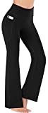 Heathyoga Women Bootcut High Waist Yoga Pants with Pockets, Black, XX-Large