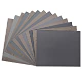 Sandpaper 9x11 Inch, Wet Dry Sanding Paper 400/600/800/1000/1500/2000/2500 Grit Assortment Abrasive Paper Sheets for Automotive Sanding Wood Furniture Finishing, 14 pcs（each grit 2 pcs）