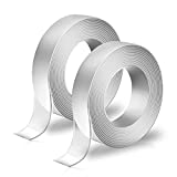 Nano Tape,Double Sided Tape for Walls(Total 40FT) Heavy Duty Mounting Tape,Multipurpose Transparent Poster Strong Adhesive Tape,Washable and Reusable Wall Tape,for Home Office Outdoor Decor.