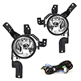 Driving Fog Lights Lamps Replacement for Honda CRV 2007 2008 2009 with H11 12V 55W Halogen Bulbs & Switch and Wiring Kit (Clear Lens)