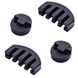 Rubber Violin Practice Mute Combo, 2 Pack Claw Style & 2 Pack Round Tourte Style Mute for Violin, Ultra Practice Silencer, Black