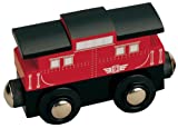 Maxim Enterprise Wooden Train Caboose # 9 - Compatible with other Major Name Brand Wooden Train Sets and Wooden Train Tracks