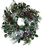 The Wreath Depot Moravia Winter Wreath, 22 Inches, Beautiful and Full Winter Front Door Wreath, White Gift Box Included