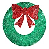 Holiday Living 36-in Indoor/outdoor Green Artificial Wreath with Multicolor LED Lights