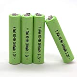 (4-Pack) 1.2V Ni-MH AAA 1000mAh Rechargeable Battery w/Tabs Compatible with Electric Razors Toothbrushe High Power Static Applications (Telecoms UPS and Smart Grid) Electric Moped Waterpik