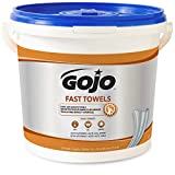 GOJO Fast Towels, Fresh Citrus Scent, 130 Count Multi-Purpose, Heavy Duty Textured Wet Towels Canister - 6298-04,Blue