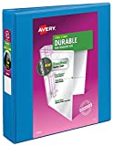 Avery Durable View 3 Ring Binder, 1-1/2 Inch Slant Rings, 1 Pool Blue Binder (17834)