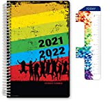 Global Datebooks Dated Middle School or High School Student Planner for Academic Year 2021-2022 (Matrix Style - 5.5"x8.5" - Silouette) - Includes Ruler/Bookmark and Planning Stickers