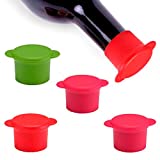 Vitrix Kitchenware Bottle Caps Reusable and Unbreakable Sealer Covers-Silicone Stoppers to Keep Wine or Beer Fresh for Days with Air Tight Seal-Set of 5