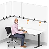 Stand Steady Clear Cubicle Wall Extender | Single 60 in x 30 in Panel | Clamp On Acrylic Shield & Sneeze Guard | Portable Desk Divider for Desk Walls & Cubicles | for Offices, Libraries & More