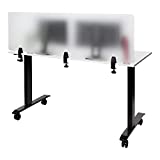 Stand Up Desk Store ReFocus Clamp-On Acrylic Desk Divider Partition Sneeze Guard Shield (Frosted, 59" x 18")