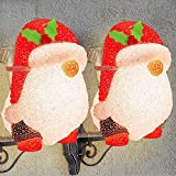 Christmas Porch Light Covers, 2 Pack Garage Door Christmas Decorations Outdoor Santa Claus Decorations, Xmas Santa Lampshade for Holiday Outoside Decor