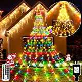 Outdoor Christmas Decorations 344 LED Star Lights Easy Installation & Waterproof Christmas Lights Timer 11 Modes Christmas Tree Lights for Xmas Tree Home Wedding Thanksgiving Party Holiday Wall Garden