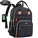 LOVEVOOK Laptop Backpack for Men & Women Unisex Travel Anti-Theft Bag Business Work Computer Backpacks Purse College School Student Bookbag, Casual Hiking Daypack with Lock, 15.6 Inch, Black