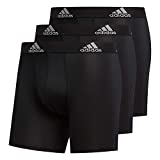 adidas Men's Performance Boxer Brief Underwear (3-Pack), Black/Light Onix Grey, Small