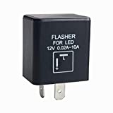 Dewhel 12V 0.02A-10A 2-Pin CF-12 Electronic LED Flasher Relay Fix For Turn Signal Light Fast Hyper Flash